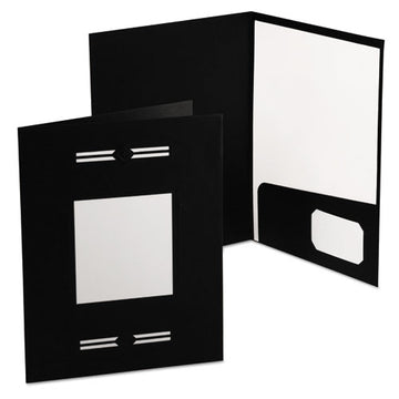 Oxford™ Imperial Series Laserview Business Portfolio, Premium Paper, 11 X 8.5, Embossed Pattern, Black, 10-pack freeshipping - TVN Wholesale